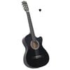 vidaXL Chitară clasică occidentală decupată, cu 6 corzi, negru, 38"