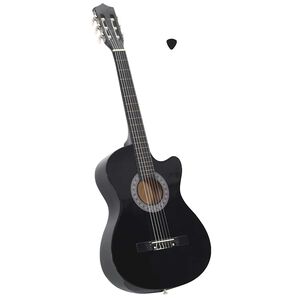 vidaXL Chitară clasică occidentală decupată, cu 6 corzi, negru, 38"