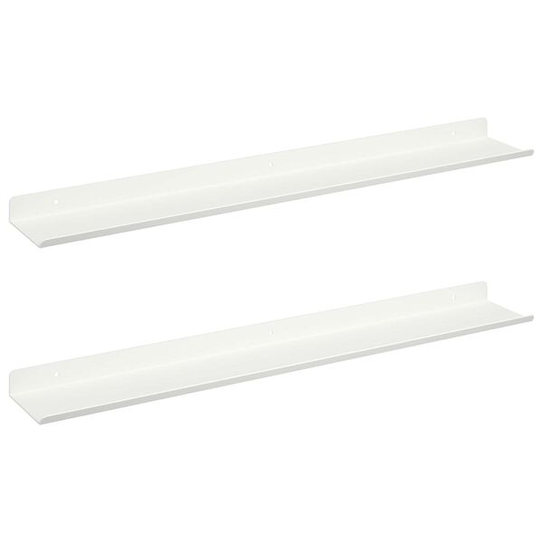 vidaXL Raft suspendat Pe perete 2 pcs Alb 60 x 9 x 2,5 cm Oțel