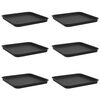 vidaXL Tavă Pătrată pentru Flori 6 buc. Negru 32 x 32 x 2,5 cm Plastic