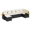 vidaXL Set canapele de grădină cu perne, 7 piese, negru, poliratan