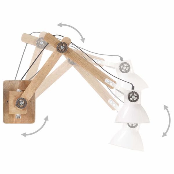 vidaXL Lampă de perete, stil industrial, alb, rotund, E27