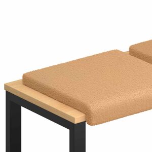 vidaXL Perna pentru bancă 2 buc. Țesătura Sherpa Bej Ad&acirc;ncime 35 cm