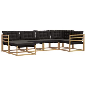 vidaXL Set de canapele de exterior 6 buc. Alb și negru