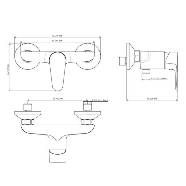 EISL Baterie de duș CLAUDIO, cromat