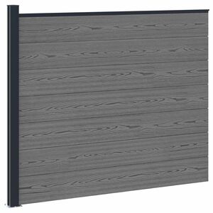 vidaXL Panou de Gardă WPC și Aluminiu Gri