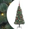 vidaXL Brad de Crăciun artificial, pre-luminat, cu set de mingi Verde