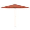 vidaXL Umbrelă de soare de grădină st&acirc;lp din lemn cărămiziu 299x240 cm