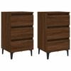 vidaXL Noptiere cu picioare metalice 2 buc. stejar maro 40x35x69 cm