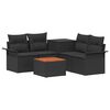 vidaXL Set de canapea 6 pcs 4-Număr de locuri Negru Ratan poli și Oțel