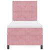 vidaXL Pat cu arcuri cu saltea cu headboard Roz 100 x 200 cm Catifea
