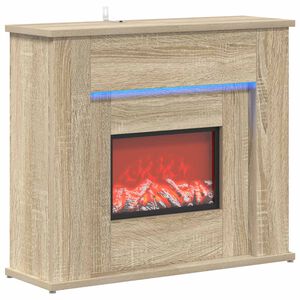 vidaXL Șemineu cu bandă LED Sonoma 63 x 20 x 54,5 cm Lemn prelucrat