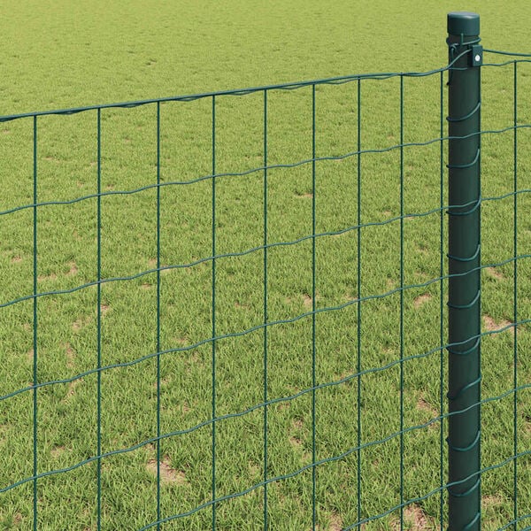 vidaXL Gard Euro Verde 1.4 x 10 m Fier acoperit cu PVC