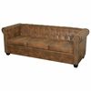 Sofa Chesterfield 3 locuri vidaXL, Piele artificială maro