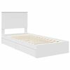 vidaXL Pat cu storage cu headboard Alb 90 x 200 cm Lemn compozit