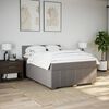 vidaXL Pat box spring cu saltea, gri taupe, 160x200 cm material textil