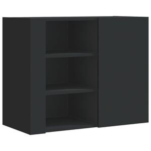vidaXL Dulap de perete, negru, 75x35x60 cm, lemn prelucrat
