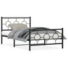 vidaXL Cadru pat metalic cu tăblii de cap/picioare, negru, 107x203 cm