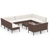 vidaXL Set mobilier de grădină cu perne, 12 piese, maro, poliratan