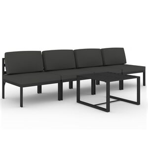 vidaXL Set mobilier de grădină cu perne, 5 piese, antracit, aluminiu