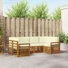 vidaXL Seturi de canapele 6 pcs Natural și Crem Lemn Solid de Acacia
