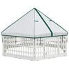vidaXL Cerc pentru c&acirc;ini cu 6 panouri Alb 179 x 151 x 114 cm Plastic