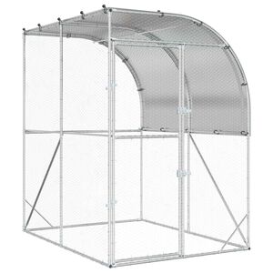 vidaXL Căsuță pentru pui Argintiu 200 x 200 x 215 cm Oțel Galvanizat