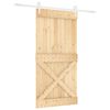 vidaXL Ușă glisantă Natural și Alb 100 x 210 cm Lemn de Pin Solid