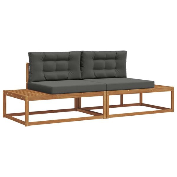 vidaXL Set de canapele de exterior 2 Bucată Natural și Antracit