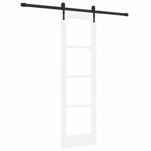 vidaXL Ușă glisantă Alb 61 x 198,5 cm Lemn masiv de pin și sticlă