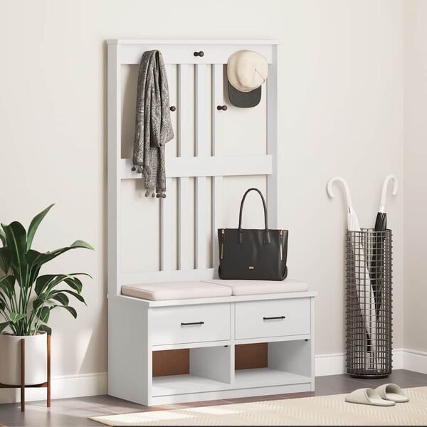 vidaXL Arborele „SANDNES” alb 87x40x159,5 cm lemn masiv de pin