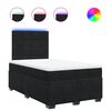 vidaXL Pat box spring cu saltea, negru, 120x190 cm, catifea