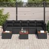 vidaXL Set de canapele pentru grădină cu pernă 8 pcs Negru Rattan poli