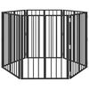 vidaXL Poartă pentru c&acirc;ini 6 buc. Negru 60 x 80 cm Oțel Galvanizat