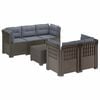 vidaXL Sofa de grădină cu 5 locuri cu perne aspect rattan PP