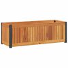 vidaXL Jardinieră de grădină, 80x30x27,5 cm, lemn masiv acacia/oțel