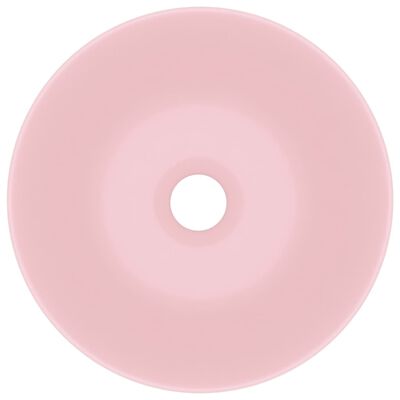 vidaXL Chiuvetă de baie, roz mat, ceramică, rotund