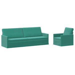 vidaXL Set de canapea 2 pcs Turcoaz Catifea