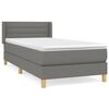 vidaXL Pat box spring cu saltea, gri &icirc;nchis, 100x200 cm, textil