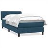 vidaXL Pat box spring cu saltea, albastru &icirc;nchis, 100x220 cm, catifea