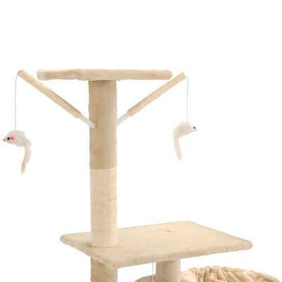 vidaXL Ansamblu pentru pisici stâlpi din funie de sisal 230-250 cm bej