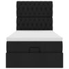 vidaXL Cadru de pat otoman cu saltea țesătură neagră 100x200cm