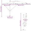 vidaXL Parasol Roma Roșu 286 x 284 x 265 cm Aluminiu și poliester