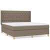 vidaXL Pat continental cu saltea, gri taupe, 180x200 cm, textil