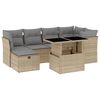 vidaXL Set canapele de grădină, 7 piese, cu perne, bej, poliratan