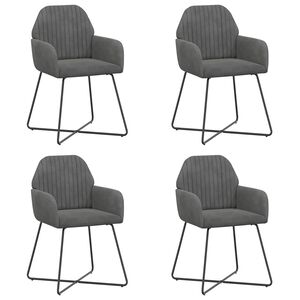 vidaXL Scaune de dining 4 buc. Catifea Gri &icirc;nchis 55 x 50 x 84 cm