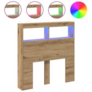 vidaXL Dulap pentru tăblie cu LED Stejar Artisan 100x17x102 cm