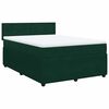 vidaXL Pat box spring cu saltea, verde &icirc;nchis, 140x190 cm, catifea