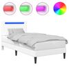 vidaXL Cadru de pat cu benzi LED Alb 80 x 200 cm Piele artificială