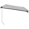 vidaXL Copertină retractabilă manual cu LED, antracit/alb, 350x250 cm